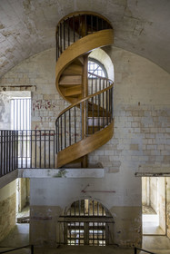 France, Charente Maritime, Port des Barques, Ile Madame, the fort built in 1703, modern staircase masterpiece of journeyman carpenters