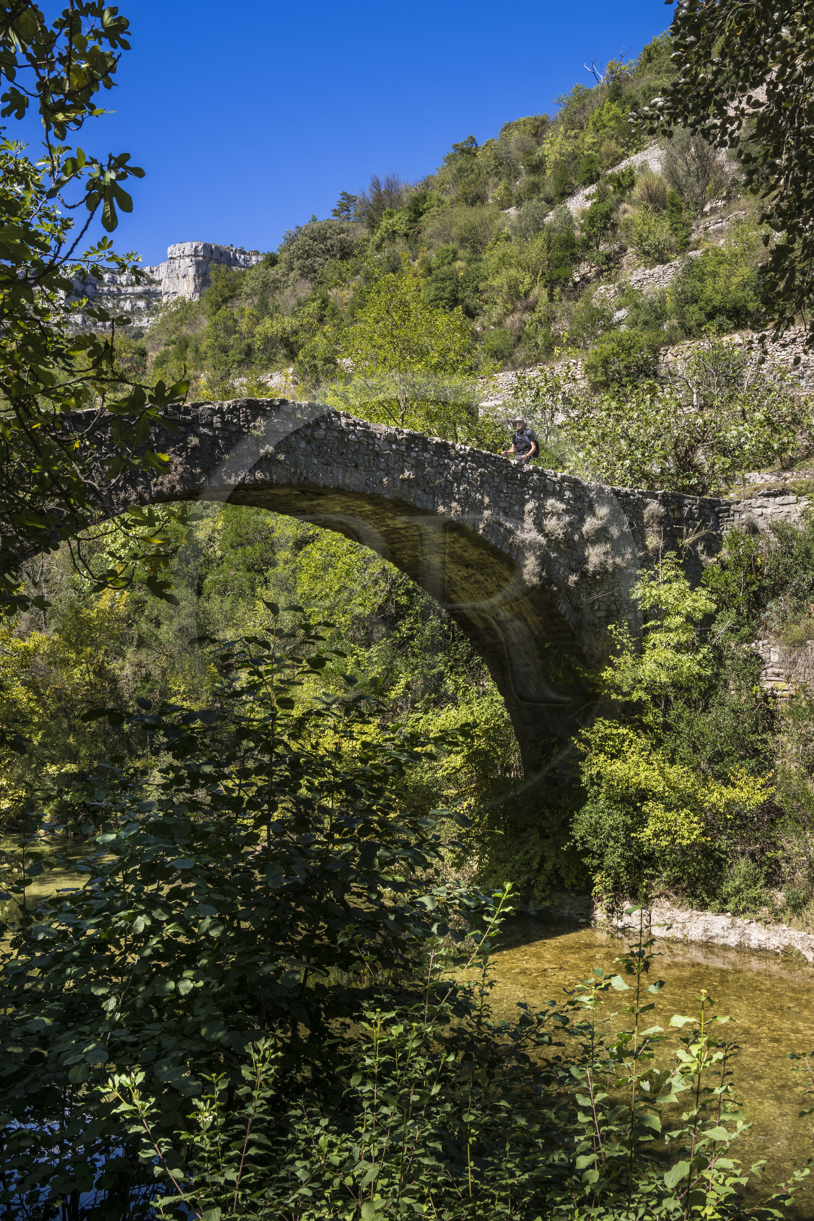 France, Herault, the Causses and the Cevennes, Mediterranean agro pastoral cultural landscape, listed as World Heritage by UNESCO, La Vis river gorges, Saint Maurice Navacelles, Cirque de Navacelles
