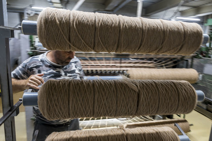 France, Vaucluse, L'Isle sur la Sorgue, Brun de Vian-Tiran Factory, wool textile industry, carding workshop