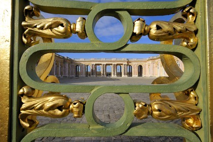 France, Yvelines, Chateau de Versailles, listed as World Heritage by UNESCO, entrance gate of the Grand Trianon