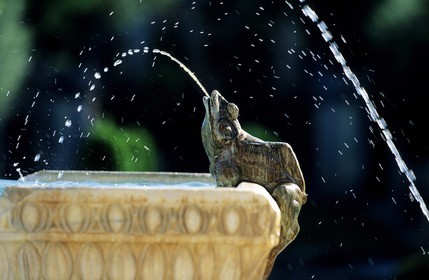 Etats-Unis, Floride, Miami, une fontaine des jardins de la Villa Vizcaya
