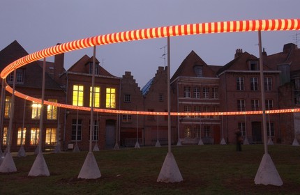 France, Nord, Lille 2004, Comtesse Islet, Daniel Buren's luminous circle