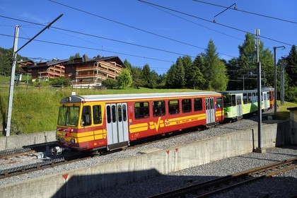Switzerland, Canton of Vaud, Villars-sur-Ollon, train to the Bretaye pass station