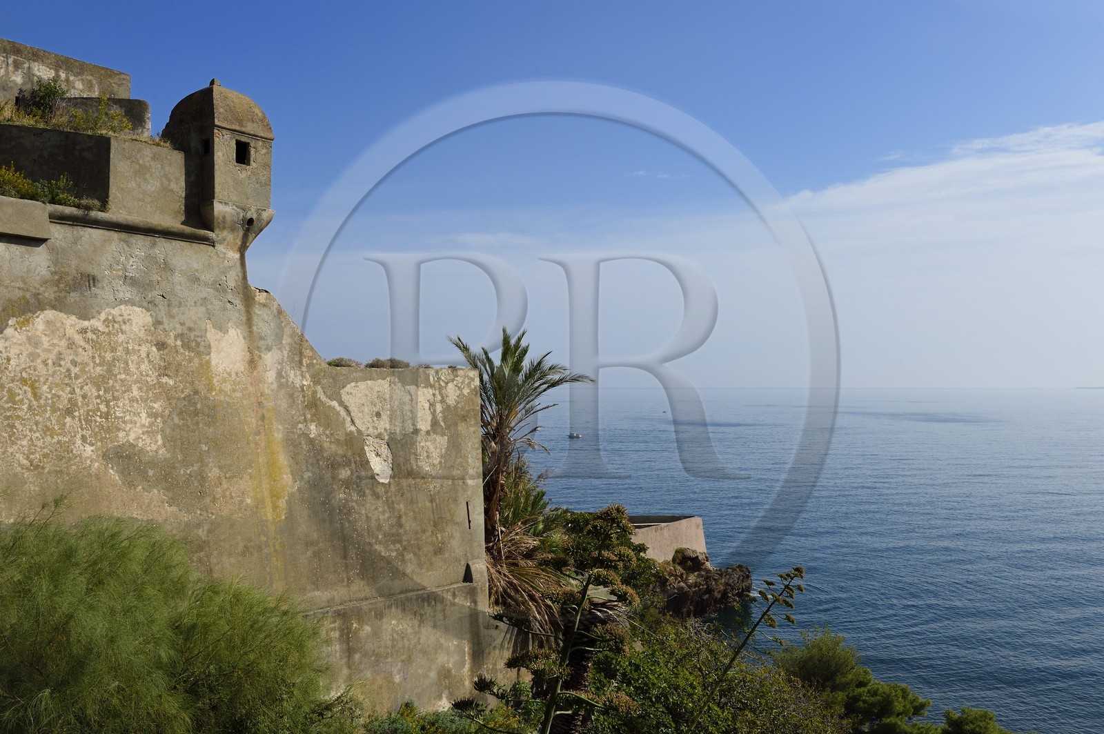 France, Haute Corse, Bastia, the Citadel district of Terra Nova, watchtower and ramparts