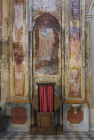 Italy, Liguria, Cinque Terre National Park listed as World Heritage by UNESCO, village of Monterosso al Mare, confessional in the Sanctuary of Nostra Signora de Soviore church