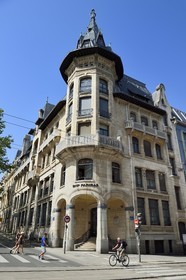 France, Meurthe-et-Moselle (54), Nancy, rue Saint-Jean, ancienne banque Renauld et actuelle BNP Paribas de style Art Nouveau