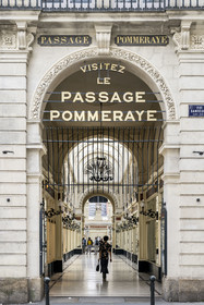 France, Loire Atlantique, Nantes, Graslin district, Passage Pommeray, shopping arcade from 1843 designed by architects Jean-Baptiste Buron and Hippolyte Durand Gasselin