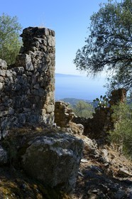 France, Corse-du-Sud (2A), région de Cargèse, les ruines grecques de Paomia qui fut la première implantation de la colonie grec avant Cargèse