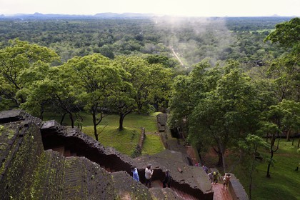 Sri Lanka, Central Province, Matale District, Sigiriya, Old city of Sigiriya listed as World Heritage by UNESCO, stairs to the Rock of the Lion former Royal Palace
