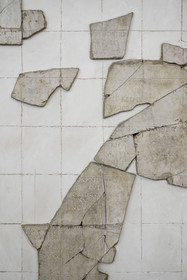 France, Vaucluse (84), Orange, le musée municipal d'art et d'histoire, fragments d’un des trois plans du cadastre d'Orange, outil de gestion fiscale gravé dans le marbre et constitué par decision de l'empereur Vespasien pour être affiché sur le Forum