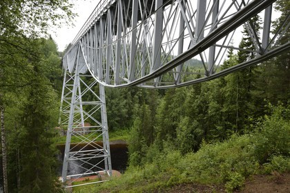 Sweden, Vasterbotten County, Umea region, Northern Main Line railway (Norra stambanan), Tallberg bridge built in 1881 on the river Öreälven