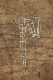 France, Alpes-Maritimes, parc national du Mercantour (Mercantour National Park), the Vallee des Merveilles (Valley of Wonders), engraved ax probably from a historical epoch