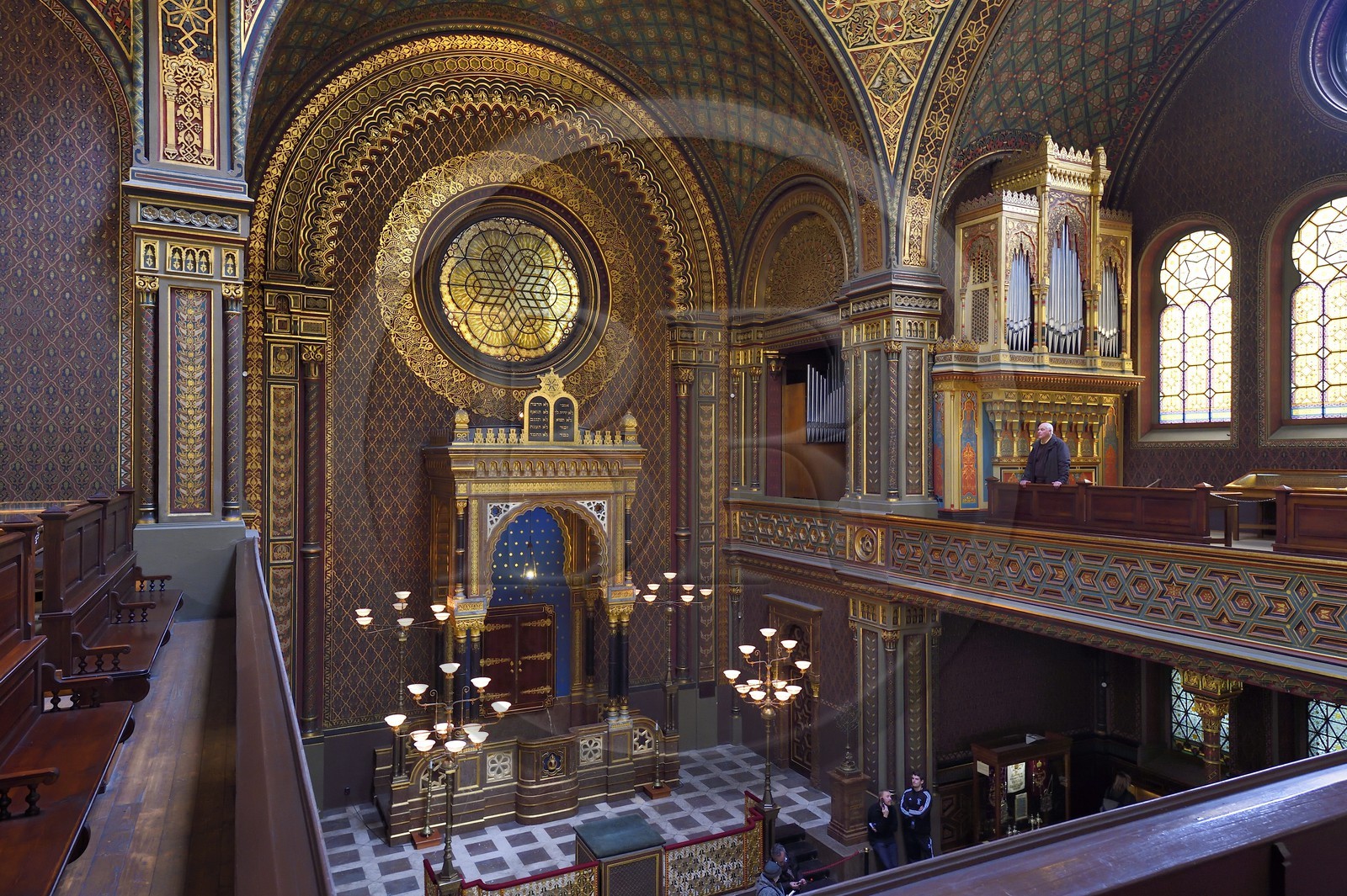 République Tchèque, Prague, centre historique classé Patrimoine Mondial de l'UNESCO, quartier juif de Josefov, la synagogue espagnole