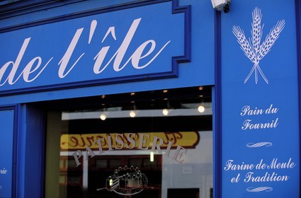 France, Morbihan, Groix island, a bakery on the main square of the village