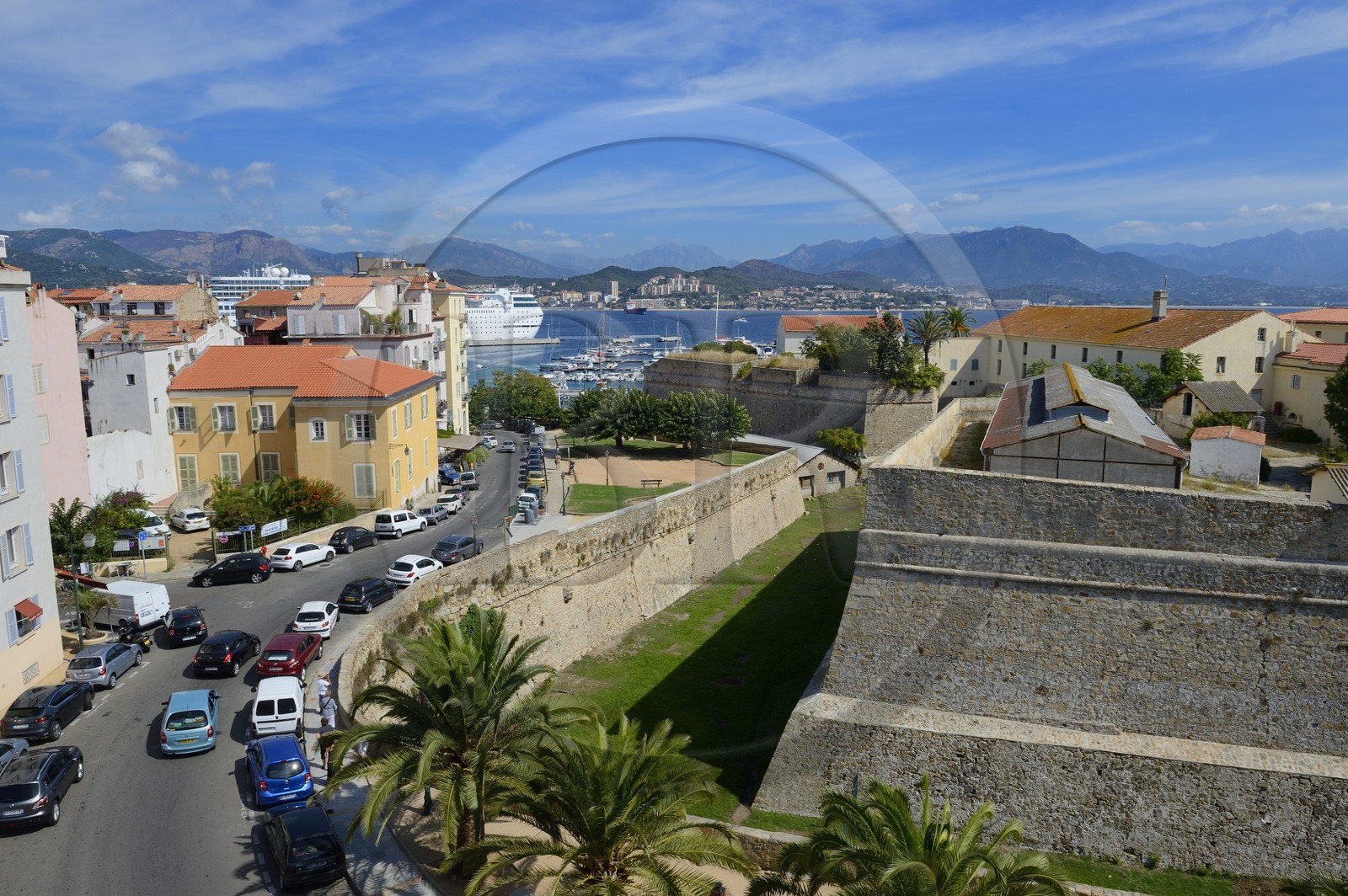 France, Corse du Sud, Ajaccio, the Citadel in the old town and the port