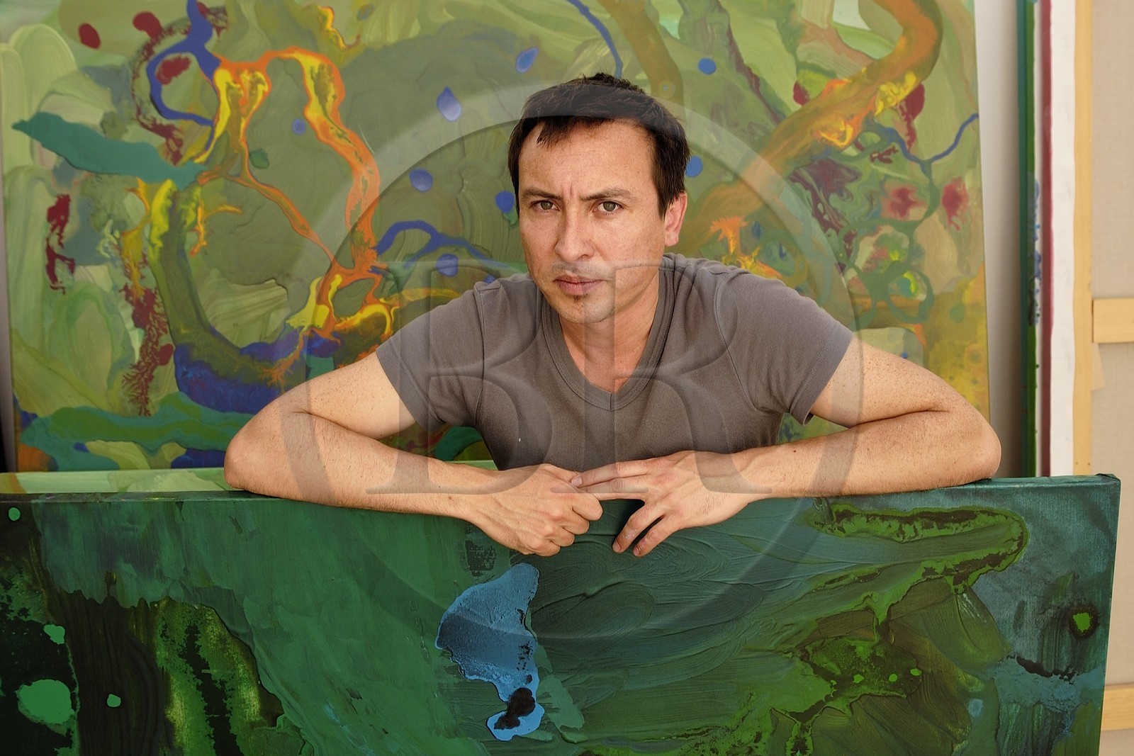 France, l'artiste peintre Vincent Guzman