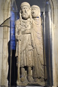 France, Meurthe-et-Moselle, Nancy, Palais Ducal (the Duke of Lorraine's Palace) houses the Historical Museum of Lorraine, Cordeliers Church, sandstone sculpture the Return of the Crusader from the end of the 12th century