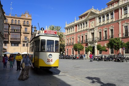 Spain, Andalusia, Seville, the plaza San Francisco, former tramway