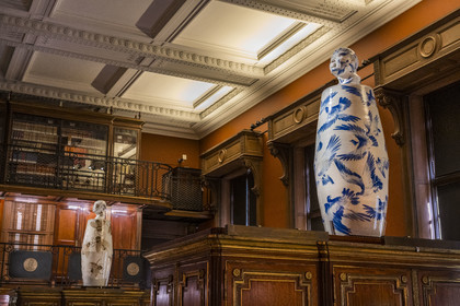 France, Paris (75), Bibliothèque Nationale de France (National Library of France), Richelieu site, Fragile body n°3 (2017) by the artist Barthélémy Toguo (temporary exhibition)