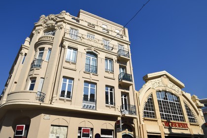 France, Var, Saint-Raphael, headquarters of Société Générale (bank) and the Monoprix in the former department store of the Galeries Modernes