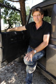 France, Gard, region of the Pays d'Uzege, Uzes, Michel Tournayre creator of the “Truffières du Soleil” on his truffle plantation