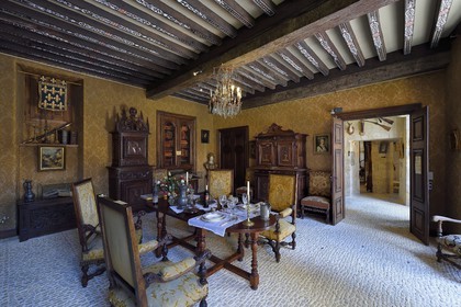 France, Dordogne, Perigord Noir, Dordogne valley, Sarlat la Caneda, Hotel de Gisson, the hall of honor