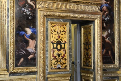 France, Ille-et-Vilaine, Rennes, the Parlement of Brittany (Parlement de Bretagne) now the Rennes Court of Appeal, door of the Salle du conseil de la Grand’Chambre