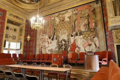 France, Ille-et-Vilaine, Rennes, the Parlement of Brittany (Parlement de Bretagne) now the Rennes Court of Appeal, the Grand'Chambre, Gobelins tapestry The Death of Duguesclin