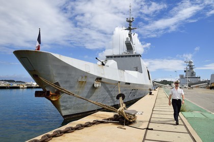 France, Var, Toulon, the naval base (Arsenal), the La Fayette frigate (F710) of the French Navy