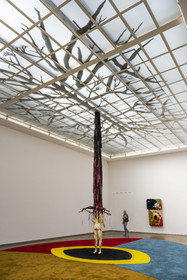 Switzerland, Basel, Kunsthalle Basel, Environmental Hangover, Chapéu Telurico (2022) in the center, Installation by Pedro Wirz