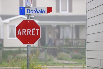 Canada, province du Québec, Côte Nord, Havre-Saint-Pierre, drapeau acadien
