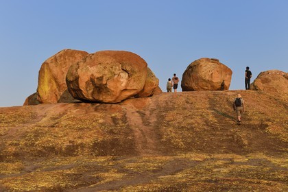 Zimbabwe, Matabeleland South Province, Matobo or Matopos Hills National Park, listed as World Heritage by UNESCO, rock formation on Malindidzimu hill (house of the goodwill spirits) at the summit of View of the World where Cecil Rhodes is buried