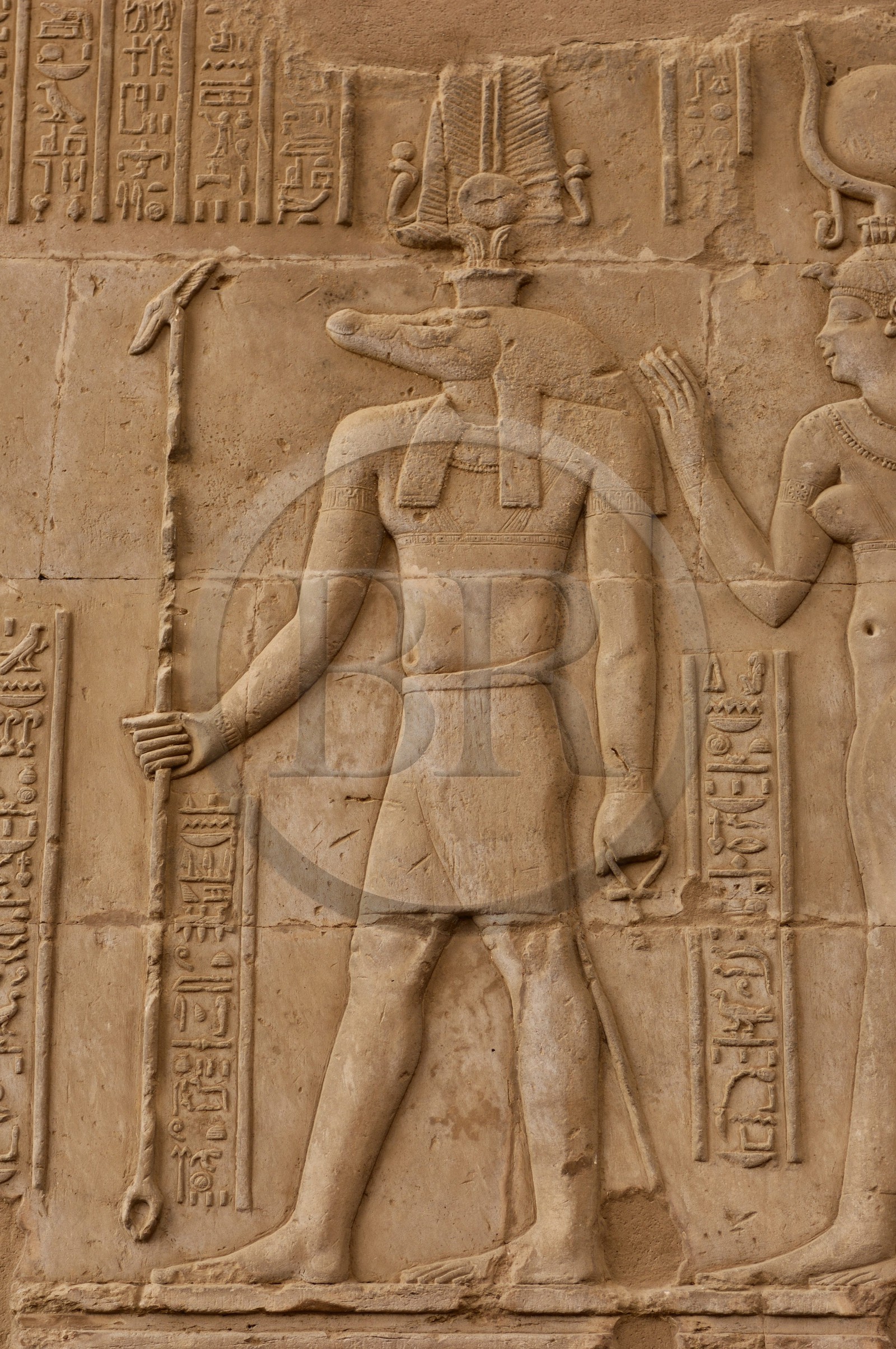 Egypte, Haute Egypte, vallée du Nil, temple de Kom Ombo dédié au dieu Sobek à tête de crocodile Egypte, Haute Egypte, vallée du Nil, temple de Kom Ombo dédié au dieu Sobek à tête de crocodile