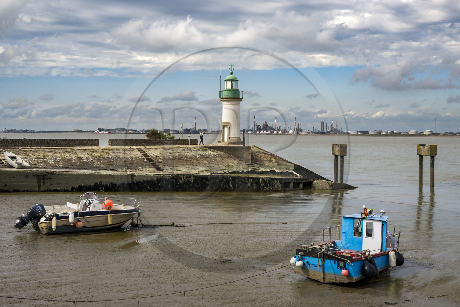 France, Loire Atlantique, Paimboeuf, Paimboeuf lighthouse located more than 10 km from the coast, the only French lighthouse built this far inland and the only one on the Loire estuary