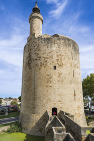 France, Gard, Aigues Mortes, the Tower of Constance on the edge of the ramparts