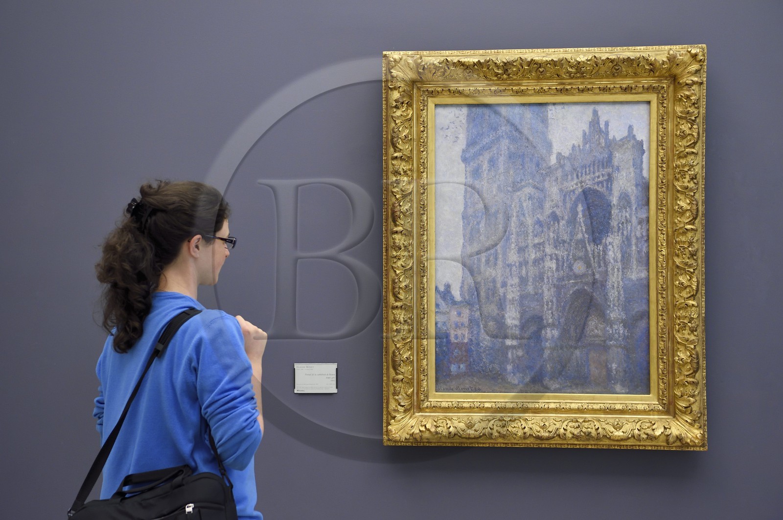France, Seine-Maritime (76), Rouen, le musée des Beaux-Arts, tableau du Portail de la cathédrale de Rouen, temps gris par Claude Monet, 1892 France, Seine-Maritime (76), Rouen, le musée des Beaux-Arts, tableau du Portail de la cathédrale de Rouen, temps gris par Claude Monet, 1892