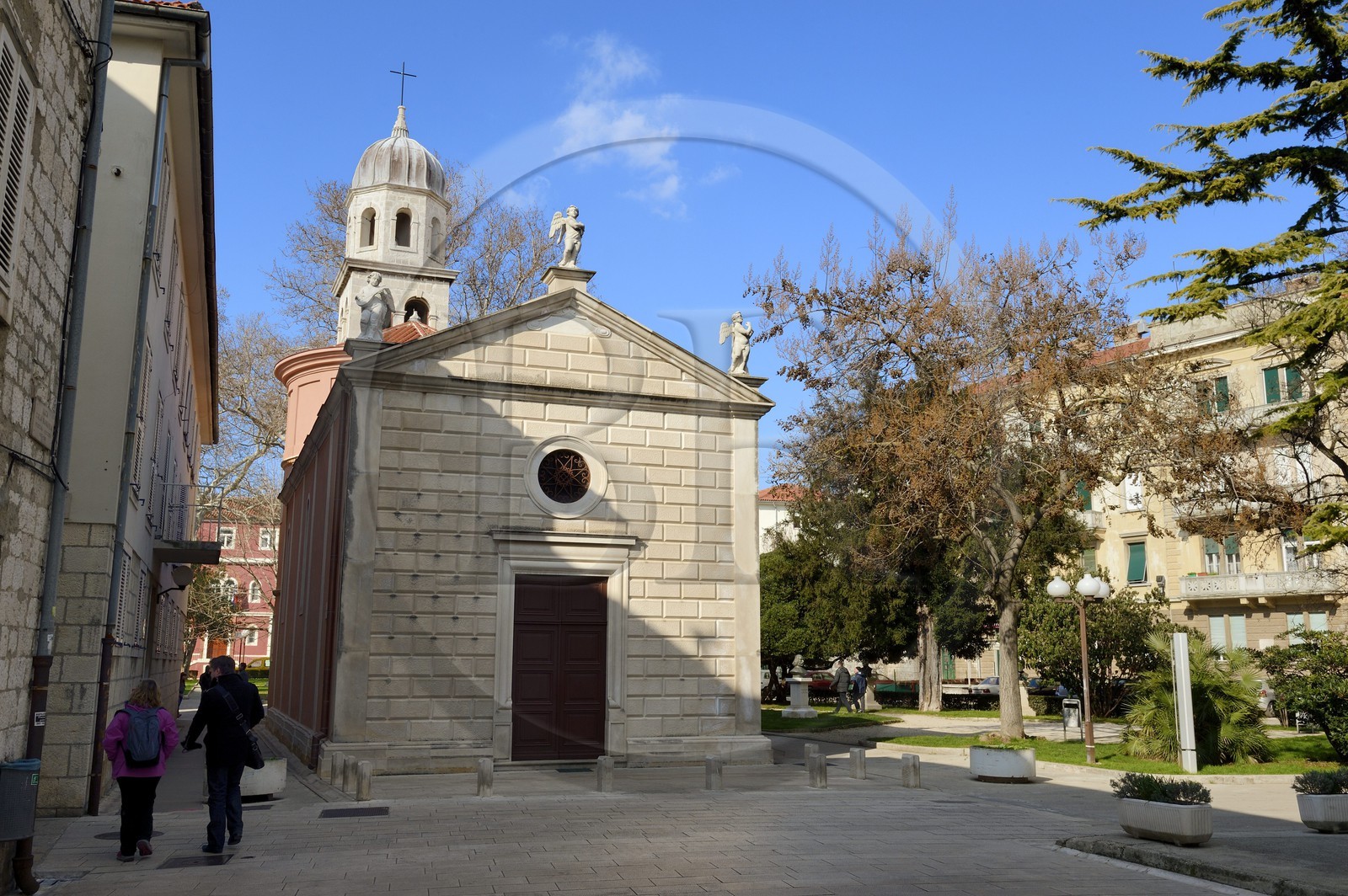 Croatie, Dalmatie, côte dalmate, Zadar, calle Larga, rue principale de la vieille ville