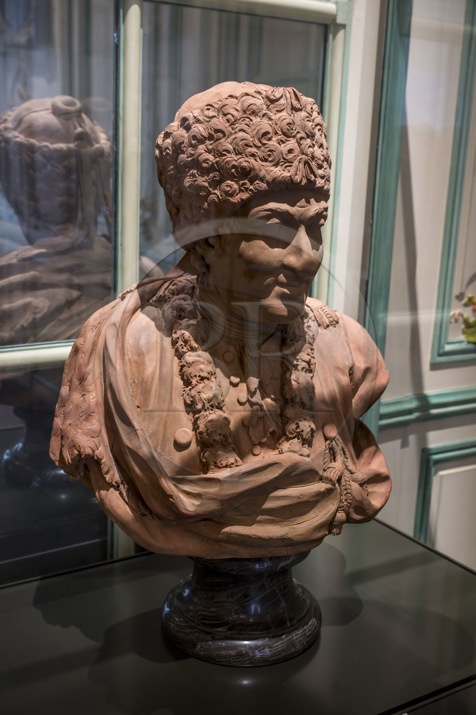 France, Paris (75), quartier du Marais, Musée Carnavalet, buste de Jean-Jacques rousseau en costume d'Arménien (XVIIIe siècle)