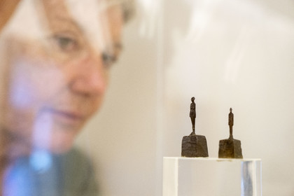 France, Yonne, regional natural park of Morvan, Vézelay, a UNESCO World Heritage site, labelled Les Plus Beaux Villages de France, the musée Zervos - Maison Romain-Rolland, Two figurines (1941-45?) by Alberto Giacometti