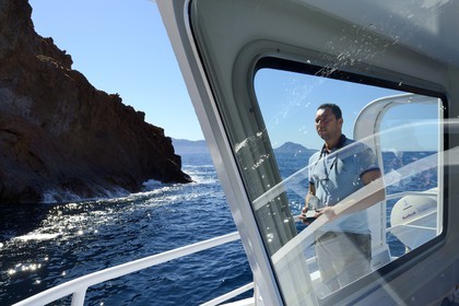 France, Corse-du-Sud (2A), Golfe de Girolata, classé Patrimoine Mondial de l'UNESCO, Réserve naturelle de la presqu'île de Scandola
