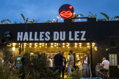 France, Herault, Montpellier, Marché du Lez, the Halles du Lez combining food halls, food court and rooftop