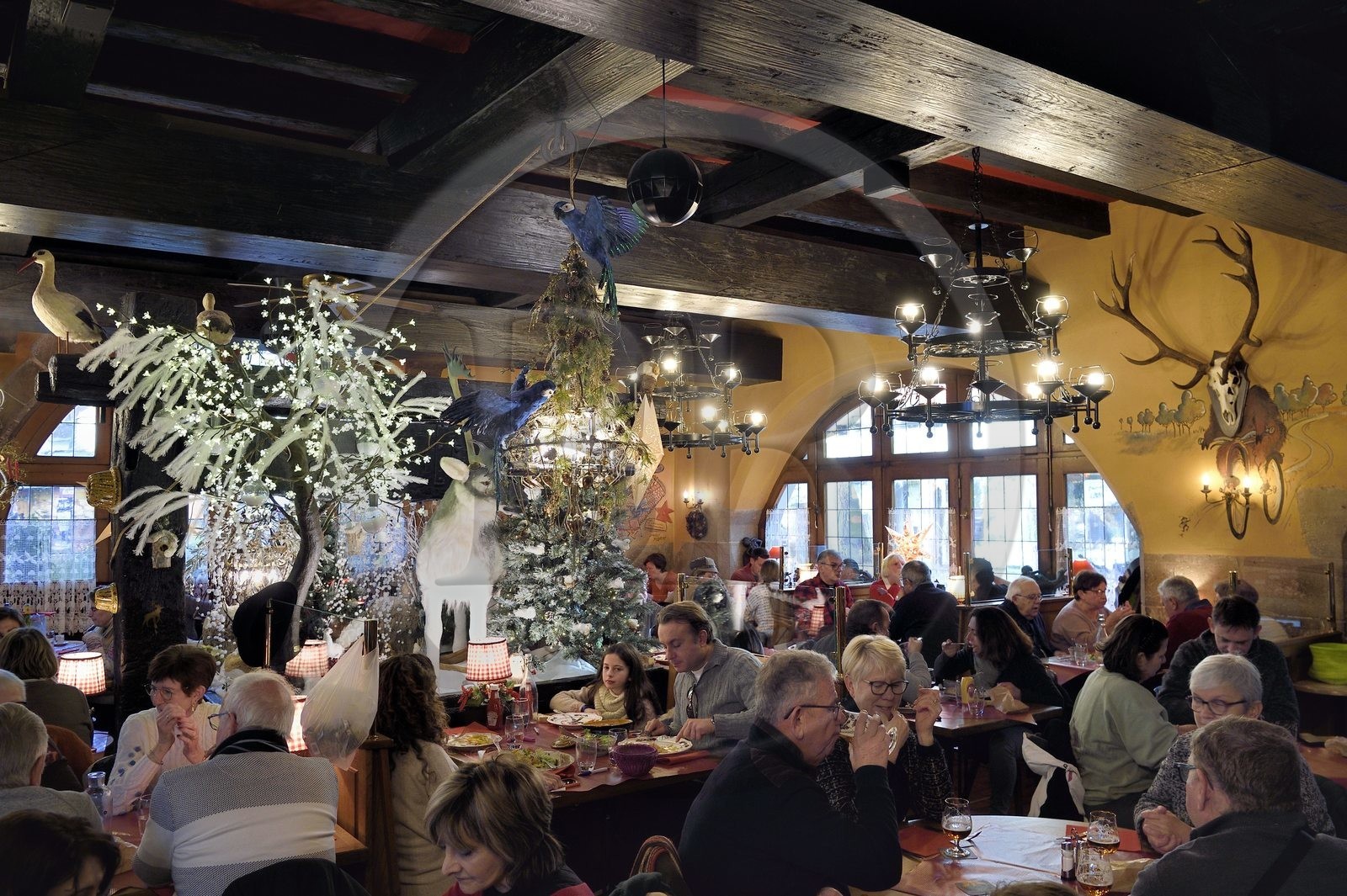 France, Bas-Rhin (67), Obernai, restaurant winstub brasserie La Halle aux Blés