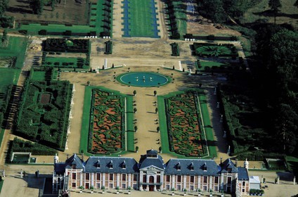 France, Eure, Neubourg, Champ de Bataille castle property of designer Jacques Garcia (aerial view)