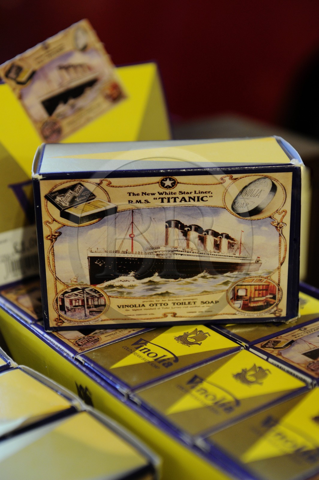 Royaume-Uni, Irlande du Nord, Cultra près de Belfast, Ulster Folk and Transport Museum, savon siglé RMS Titanic