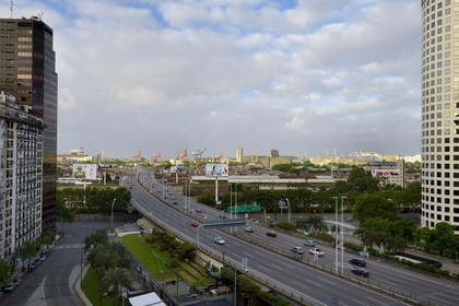 Argentina, Buenos Aires, the highway U.Illia north of the city, start of the Transamerica road