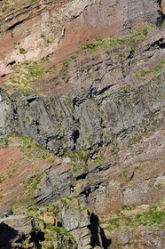 Portugal, Madeira Island, hiker on the Vereda do Areeiro hike between Pico Ruivo (1862m) and Pico Arieiro (1817m)