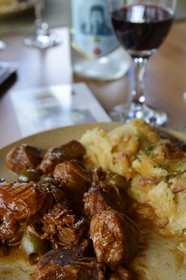 France, Haute Corse, Balagne, veal with olives