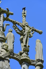 France, Finistere, Pleyben, the calvary in the Parish close (enclos paroissial)