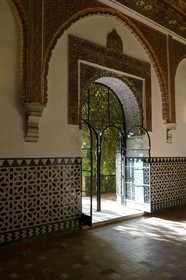 Espagne, Andalousie, Séville, Alcazar de Séville (Reales Alcazares de Sevilla), classé Patrimoine Mondial de l'UNESCO, Salon del Techo de Carlos V