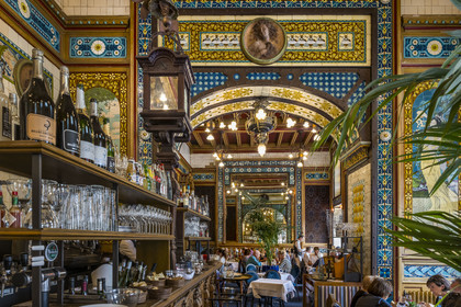 France, Loire Atlantique, Nantes, Graslin district, La Cigale brasserie with its Art Nouveau interior decoration